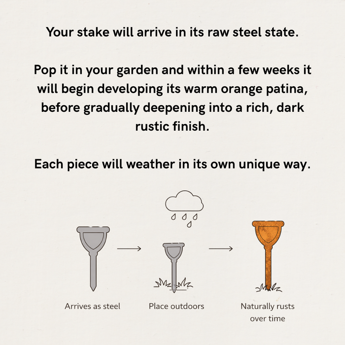 Rusty Rose Metal Stake