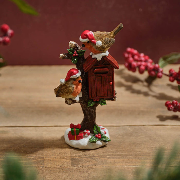 Robin Resin Postbox Ornament