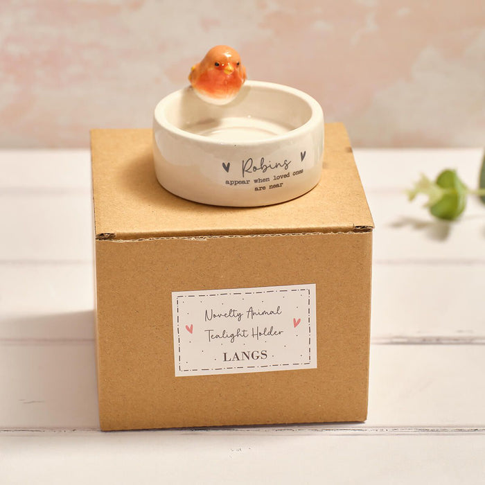 Robins Appear 3d Ceramic Tealight Holder