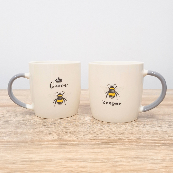 Queen Bee and Keeper Couples Ceramic Mug Set