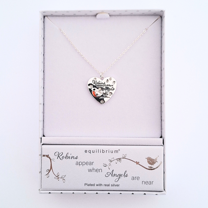 Robins Appear Silver Plated Message Necklace