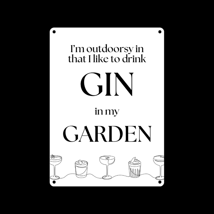 Gin Garden Metal Sign 25cm