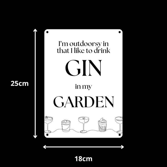 Gin Garden Metal Sign 25cm