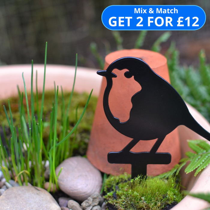 Metal Robin Plant Pot Stake