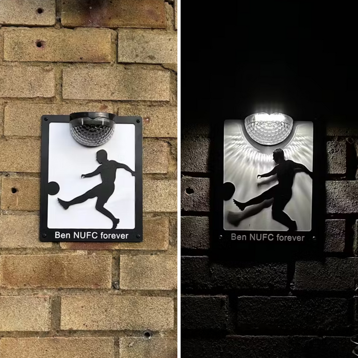 Footballer Solar Light Wall Plaque