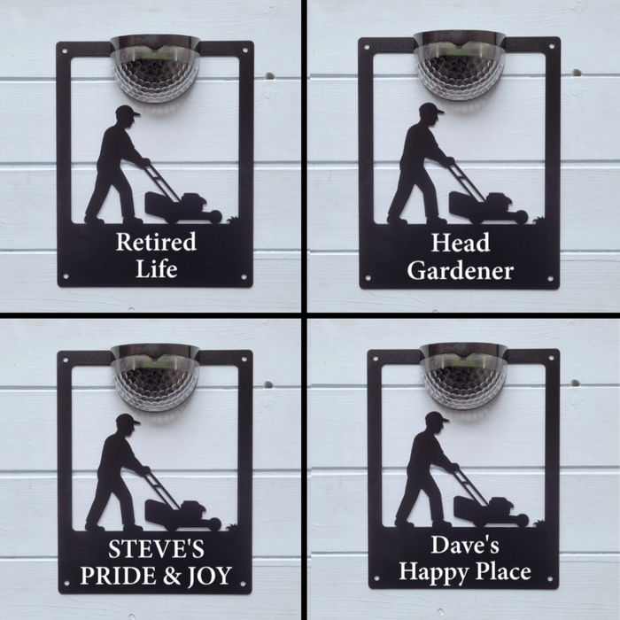 'Create Your Own' Lawnmower Solar Light Wall Plaque (You Can Personalise Me!)