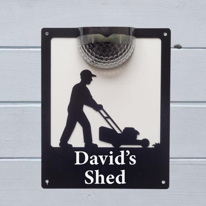'Create Your Own' Lawnmower Solar Light Wall Plaque (You Can Personalise Me!)