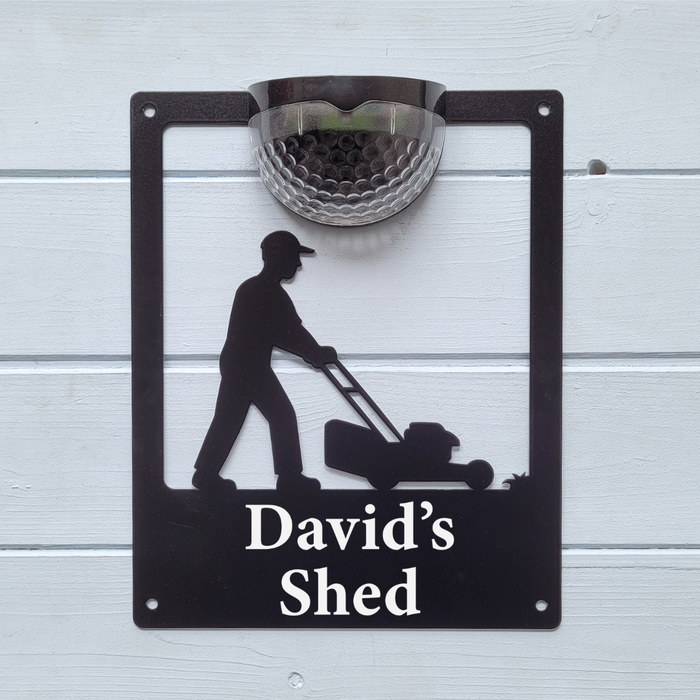 'Create Your Own' Lawnmower Solar Light Wall Plaque (You Can Personalise Me!)