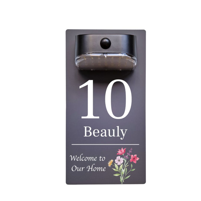 'Welcome to Our Home' Motion Sensor Solar House Name Sign