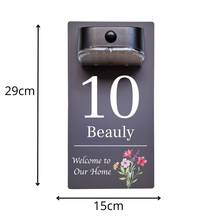 'Welcome to Our Home' Motion Sensor Solar House Name Sign