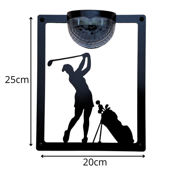 IMPERFECT- Female Golfer Solar Light Wall Plaque