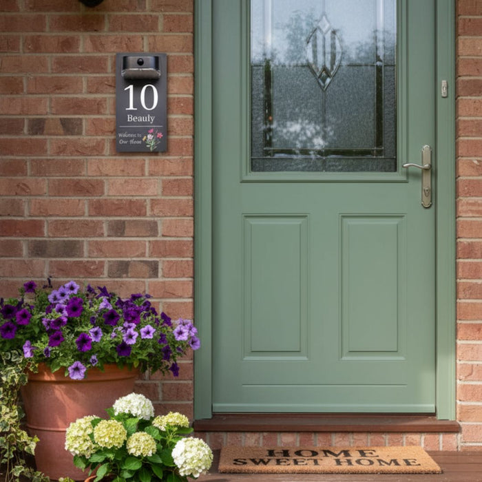 'Welcome to Our Home' Motion Sensor Solar House Name Sign
