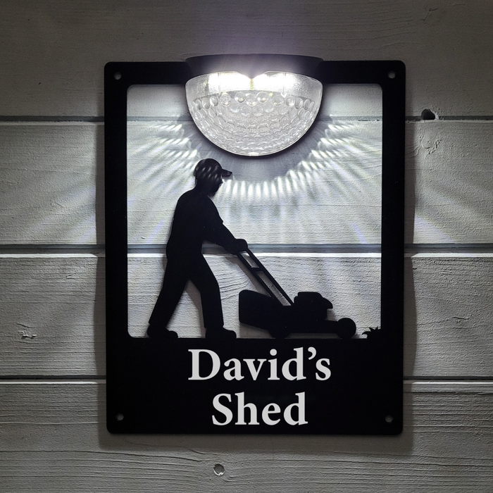 'Create Your Own' Lawnmower Solar Light Wall Plaque (You Can Personalise Me!)
