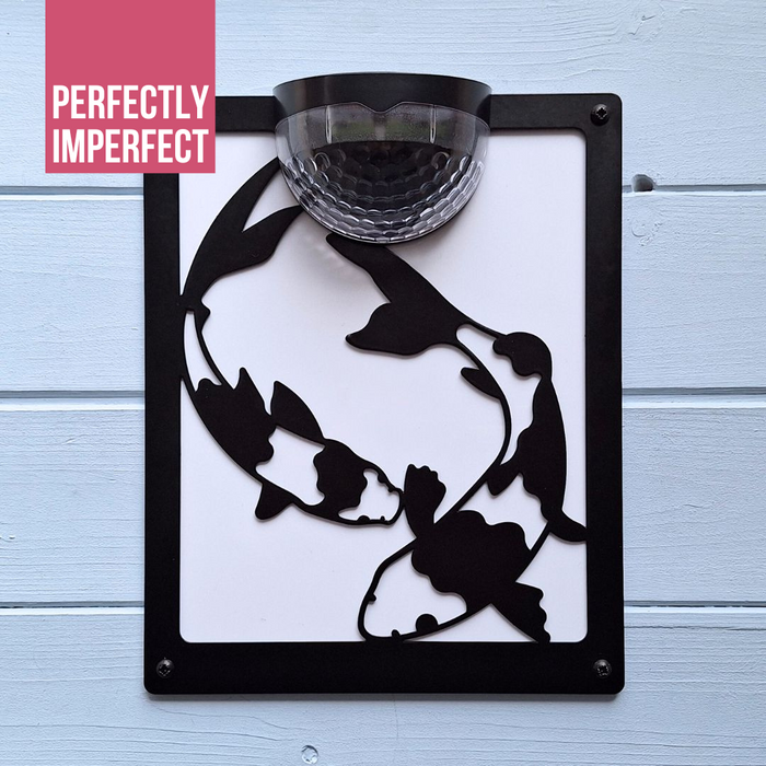 IMPERFECT- Koi Fish Solar Light Wall Plaque