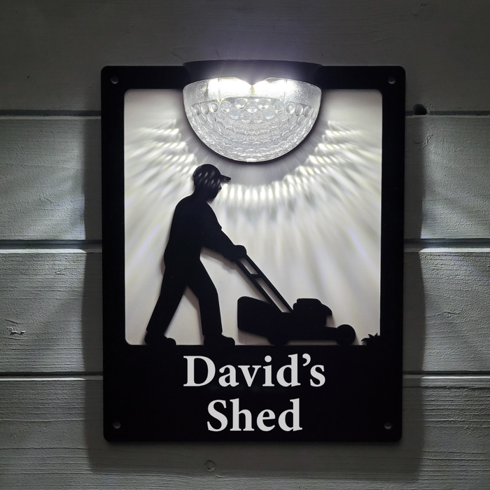 'Create Your Own' Lawnmower Solar Light Wall Plaque (You Can Personalise Me!)