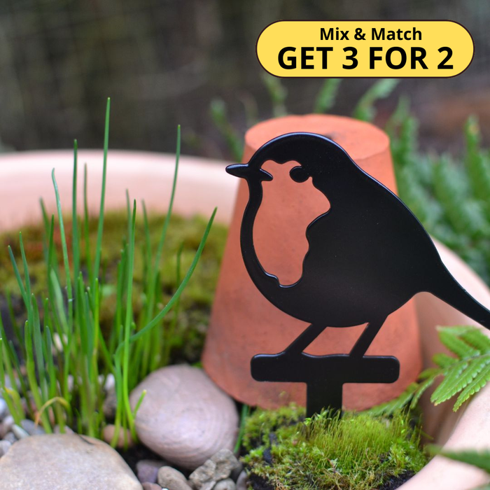 Metal Robin Plant Pot Stake