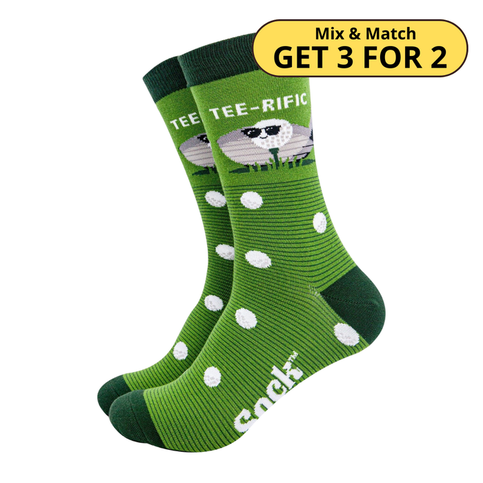 Men’s Green Teerific Golf Combed Cotton Crew Socks
