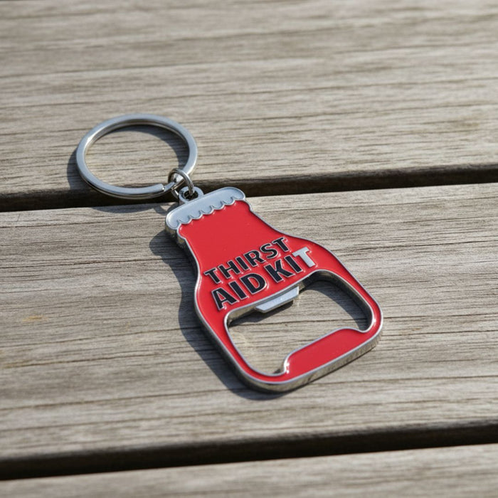 Thirst Aid Kit Beer BOTTLE OPENER Keyring