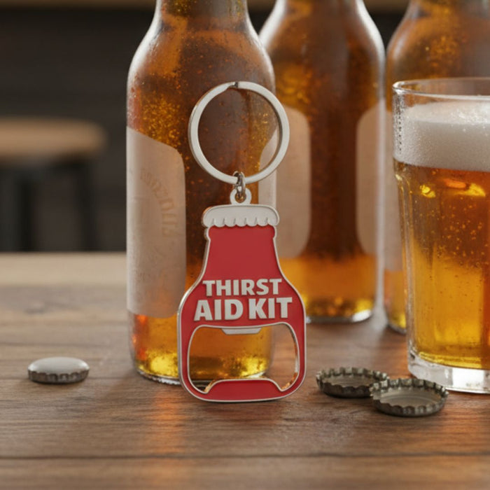 Thirst Aid Kit Beer BOTTLE OPENER Keyring
