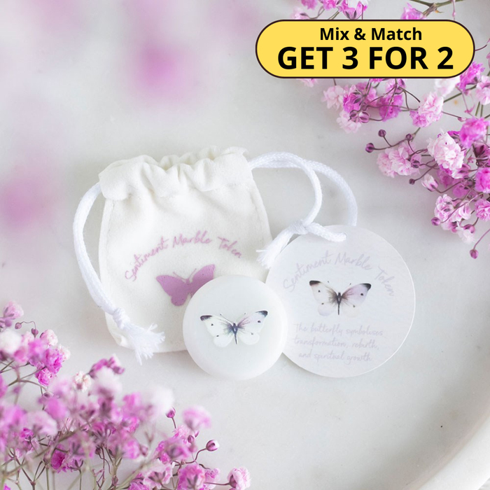 Marble Butterfly Keepsake Token in a Bag