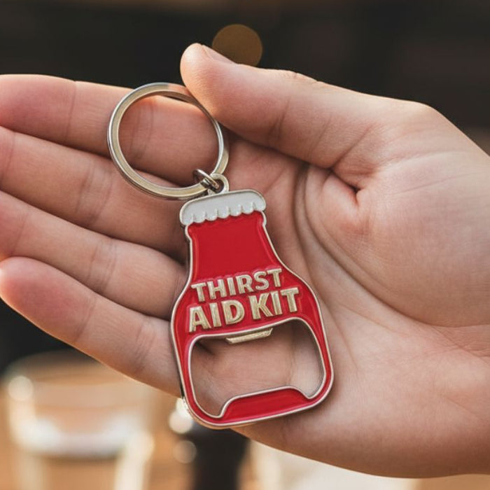 Thirst Aid Kit Beer BOTTLE OPENER Keyring