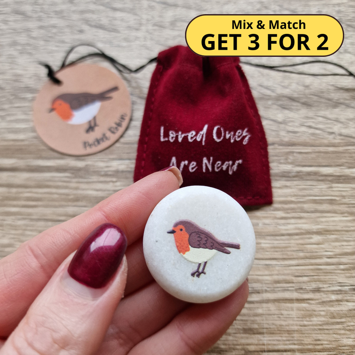 Pocket Robin Sentiment Stone