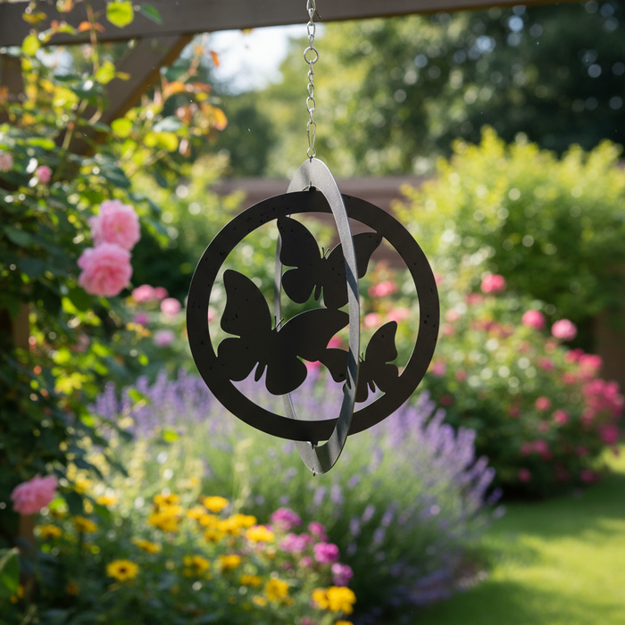 Butterfly Hanging Silhouette Orbit Spinner