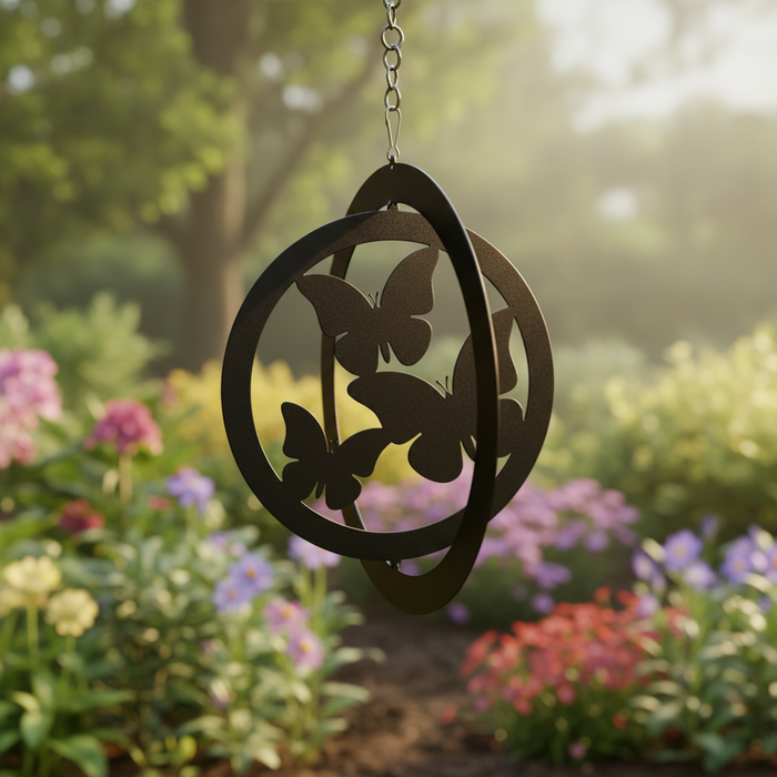Butterfly Hanging Silhouette Orbit Spinner