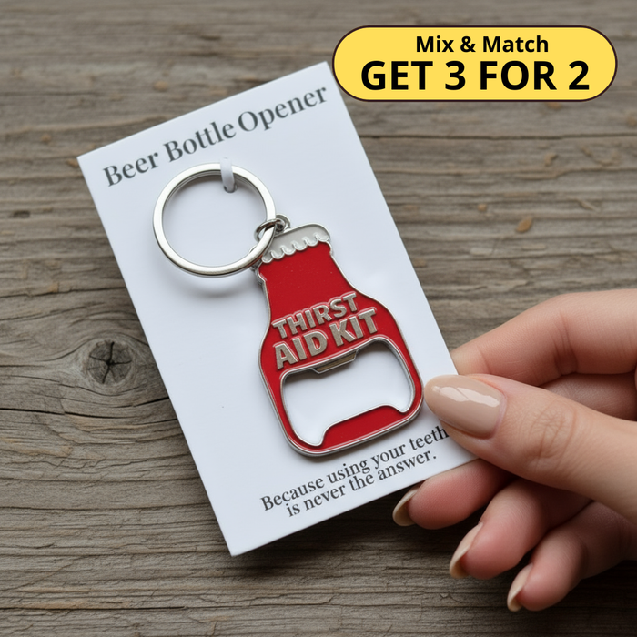 Thirst Aid Kit Beer BOTTLE OPENER Keyring