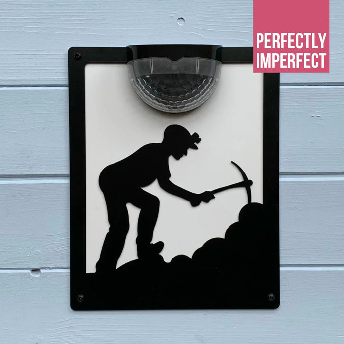 IMPERFECT- Coal Miner Solar Light Wall Plaque