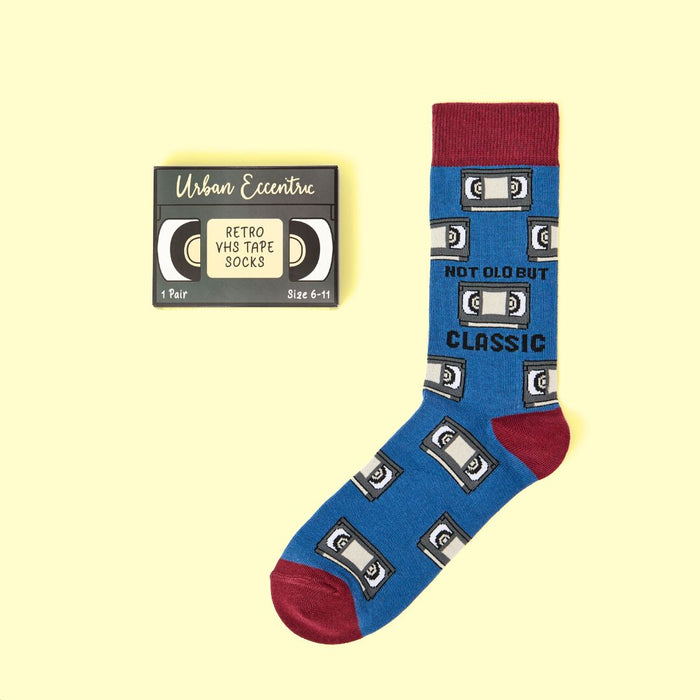 'Not Old, But Classic' Socks with VHS Tape Gift Box