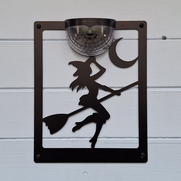 Witch Solar Light Wall Plaque