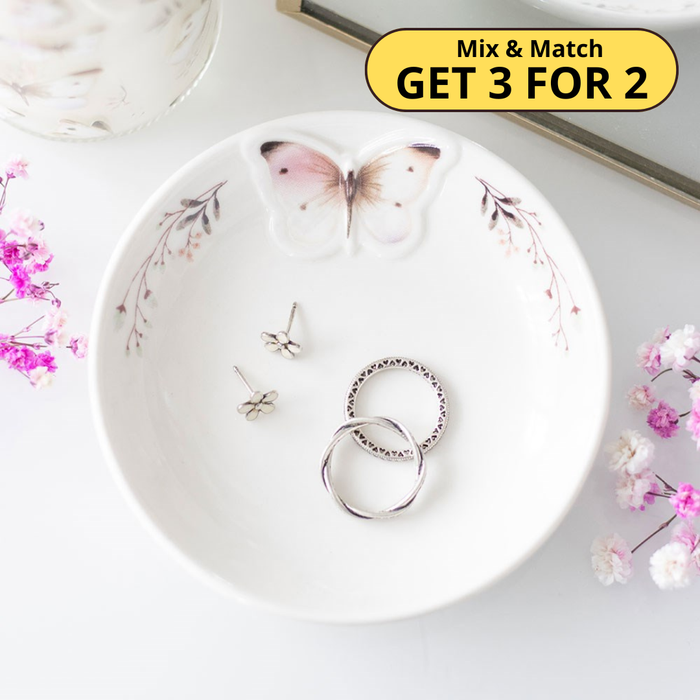 White Butterfly Trinket Dish