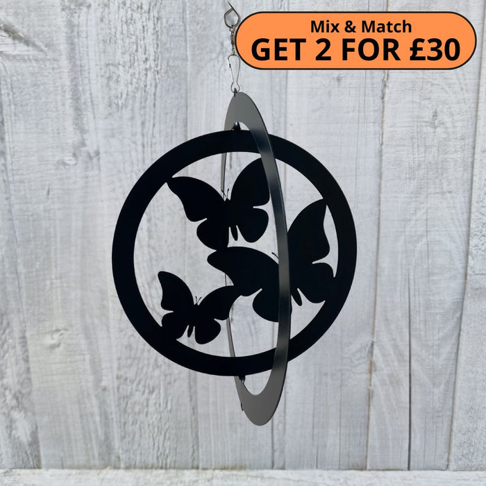 Butterfly Hanging Silhouette Orbit Spinner