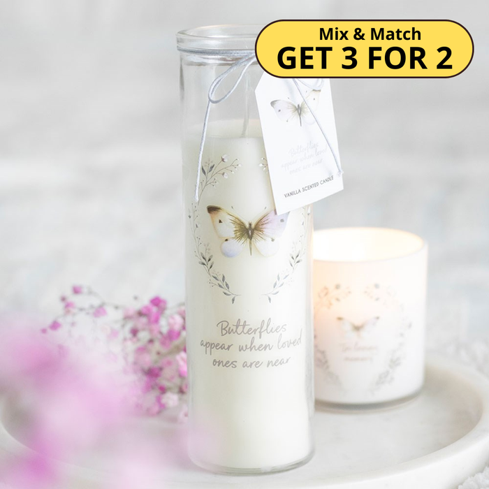 Imperfect Butterflies Appear Vanilla Tube Candle