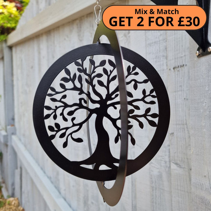 Tree of Life Hanging Silhouette Orbit Spinner