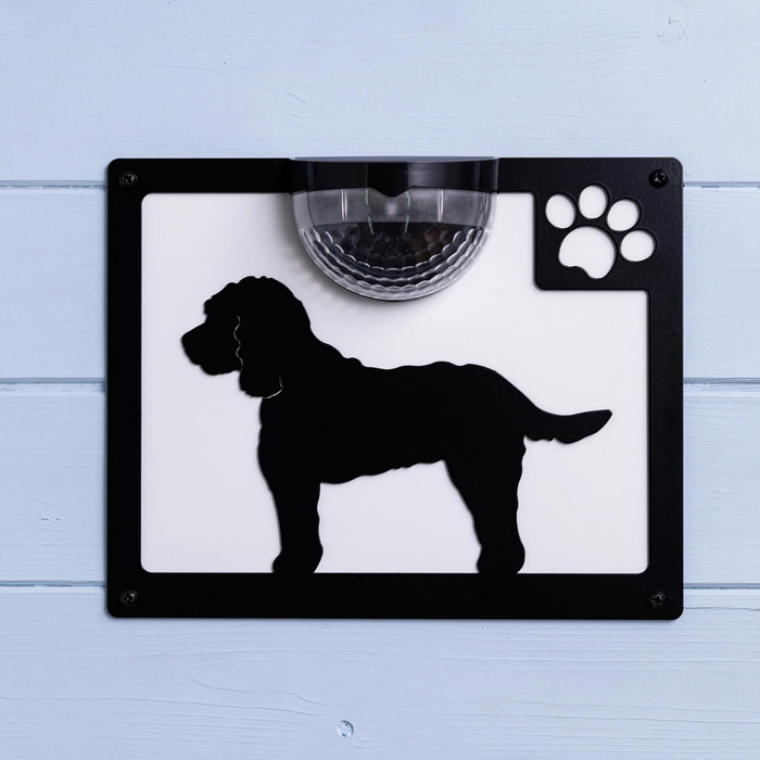 IMPERFECT- Cockapoo Dog Solar Light Wall Plaque