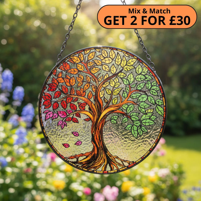 Stained Glass Tree of Life Suncatcher