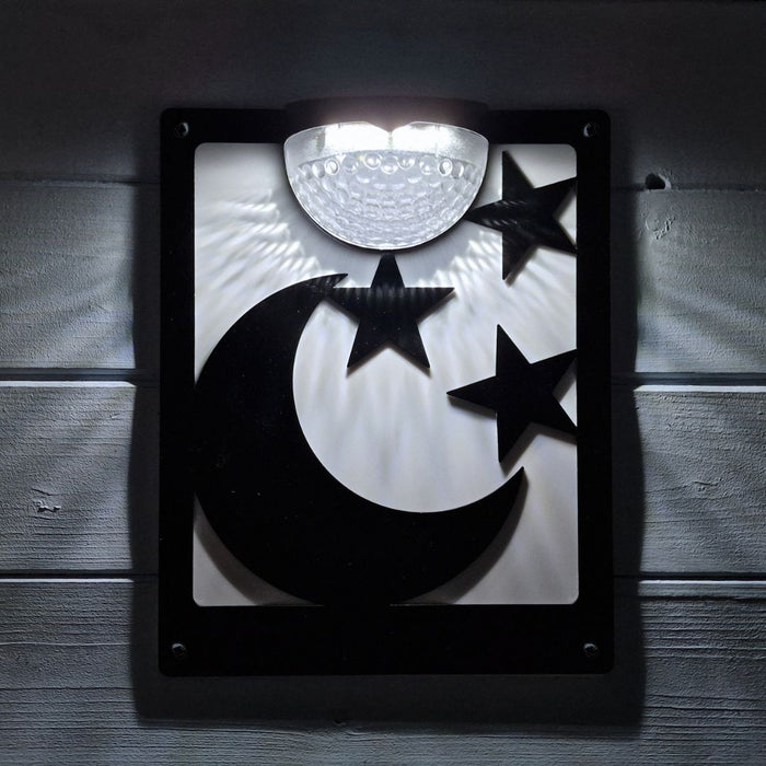 Moon and Stars Solar Light Wall Plaque