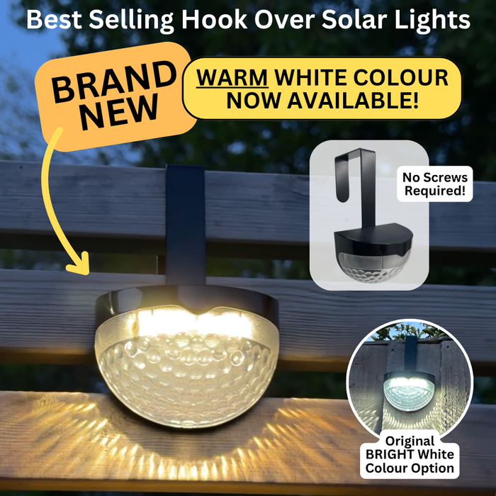 Hook Over Fence Solar Lights – Standard (No Motion Sensor) - No Screws or Drills Required!