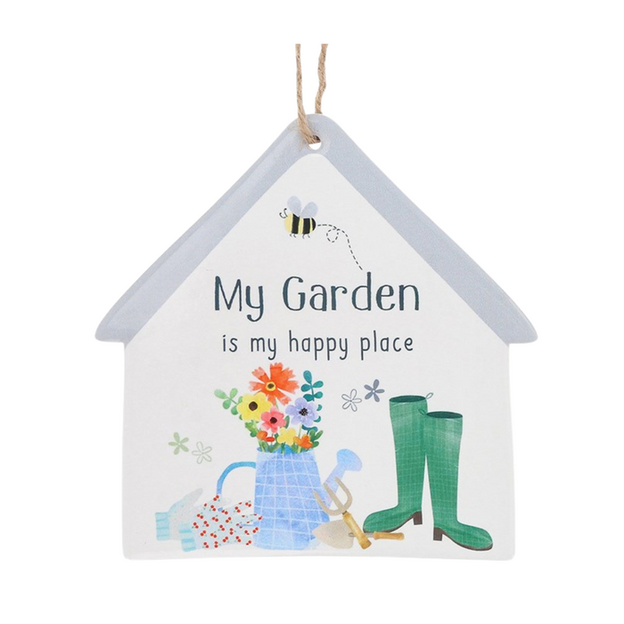 'My Garden is my happy place' Happy Garden Hanging Plaque