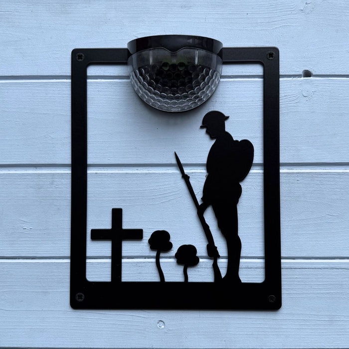 Remembrance Solider Solar Light Wall Plaque