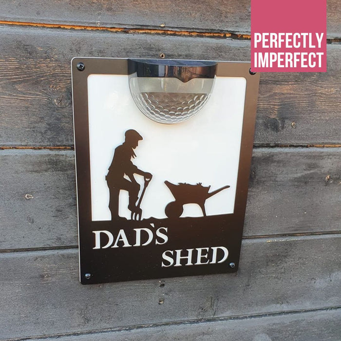 IMPERFECT- Dad's Shed Solar Wall Plaque