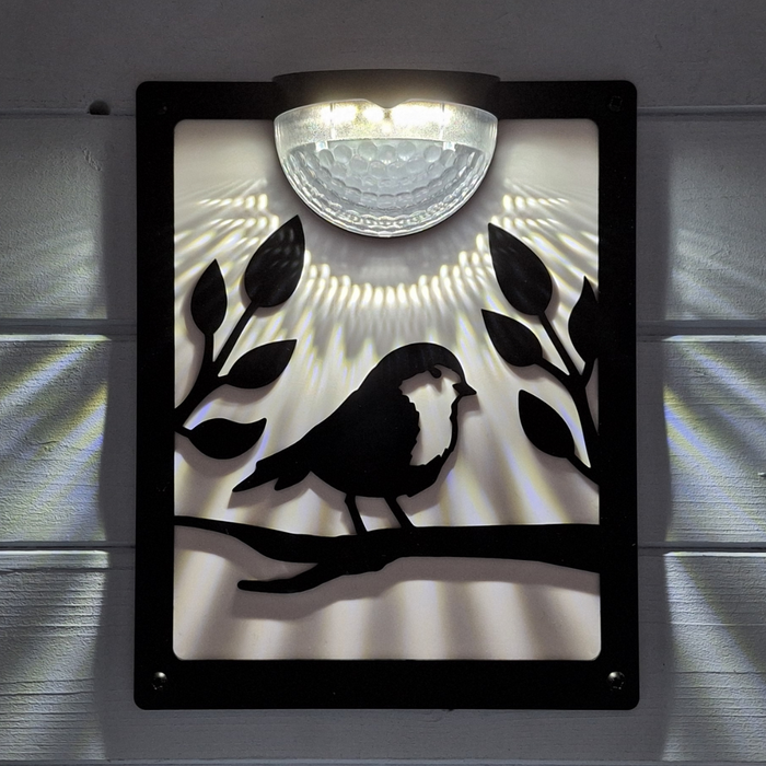 IMPERFECT- Robin Solar Light Wall Plaque- Right Facing