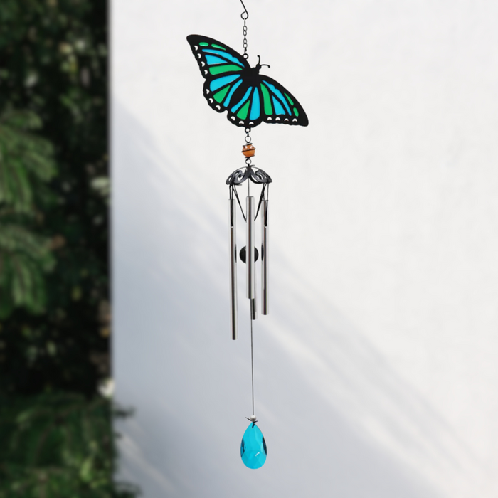 Cyan Butterfly Windchime