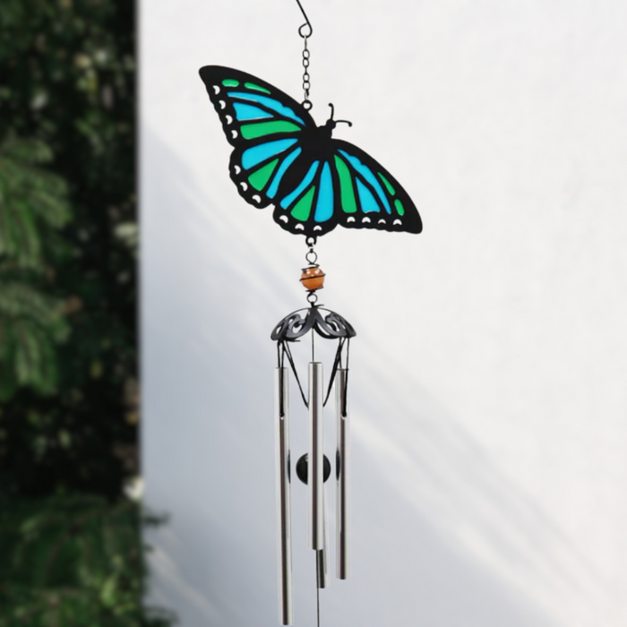 Cyan Butterfly Windchime