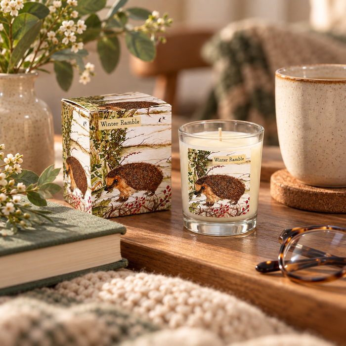 Small Scented Votive Candle - Black Cherry/Winter Ramble - (Hedgehog)