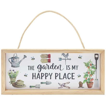 'The Garden Is My Happy Place' Hanging Plaque