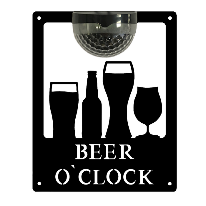 IMPERFECT- Beer O'Clock Sign with Solar Powered Light