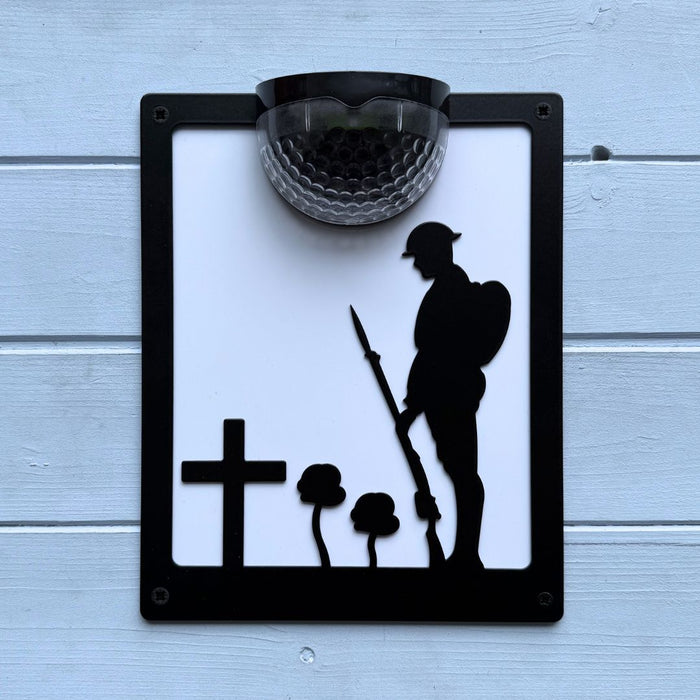 Remembrance Solider Solar Light Wall Plaque
